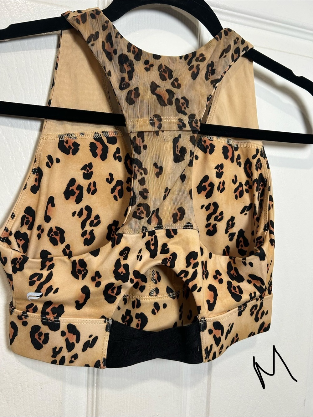Fabletics Women's Leopard Print Racerback Tank Top - Tan Black